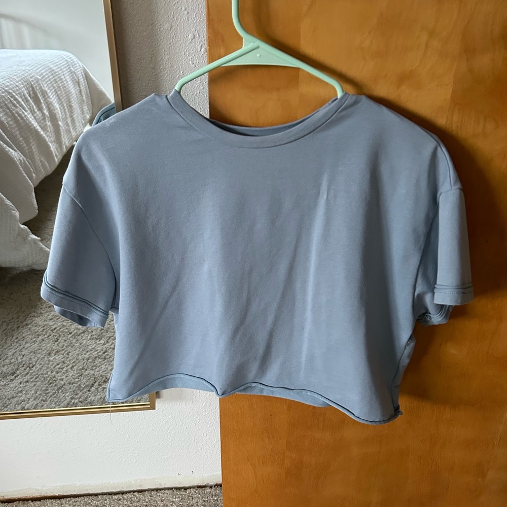 Blue Cropped Boxy Tee